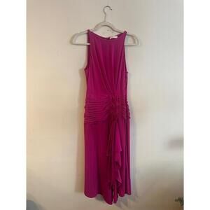 Ramy Brook Pink Ruched‎ Drape Front Y2K Style Sleeveless Dress Size 2